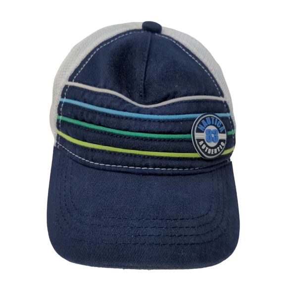 Nautica Baby Strapback Mesh Back Hat Blue White Size XS 3-12 Months Striped - Picture 1 of 7